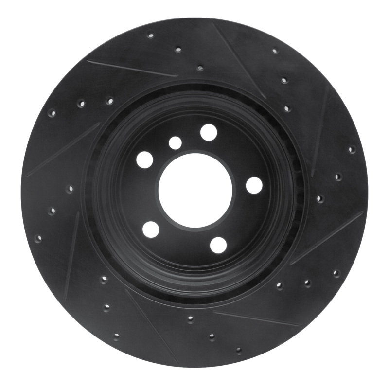 BMW 330I Brake Rotor (1) - Rear Left - R1 Concepts - Drilled & Slotted - Black - `12-`20